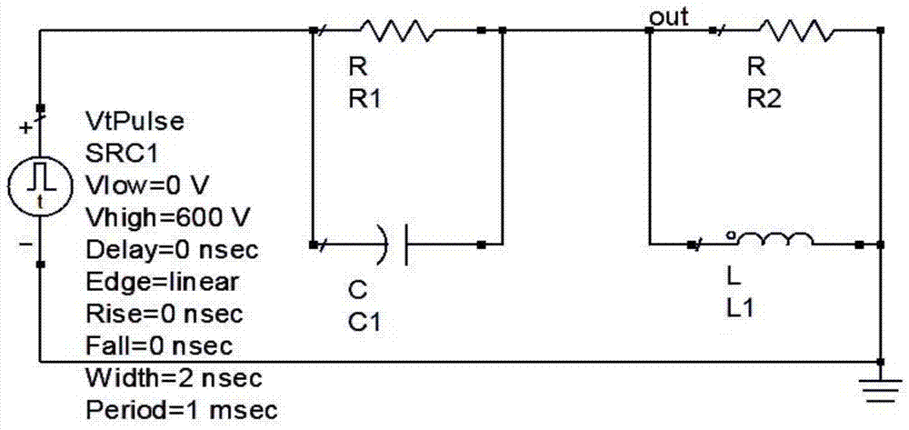 Gaussian even pulse high-current high-power broadband power line injection coupling network and construction method thereof