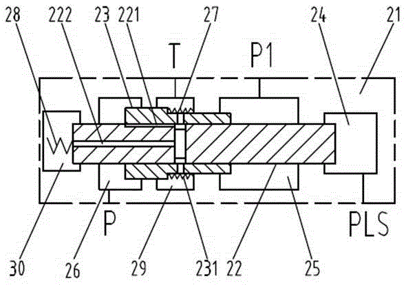 Power control valve and loader constant variable hydraulic system