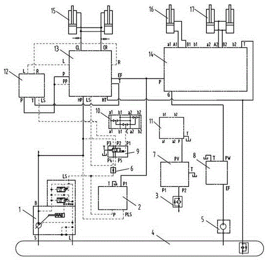 Power control valve and loader constant variable hydraulic system