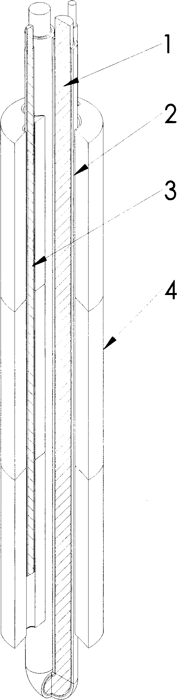 Capacitance type continuous material level sensor