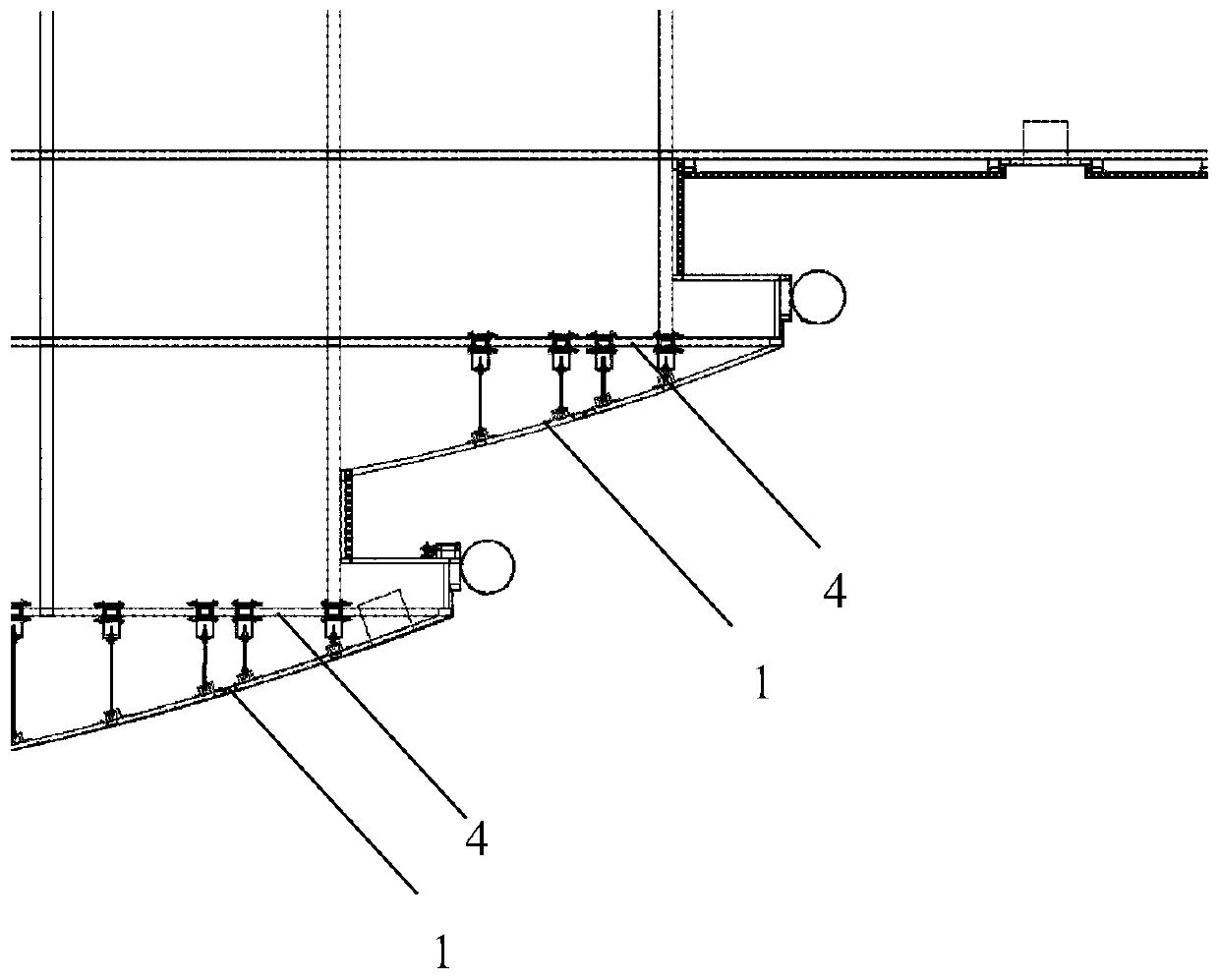 Stacked suspended ceiling installation system and installation method thereof