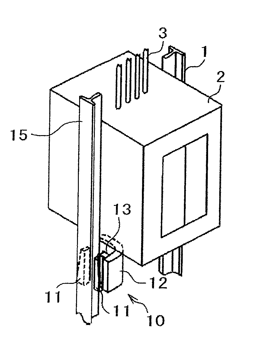 An emergency braking device used for an elevator and an elevator