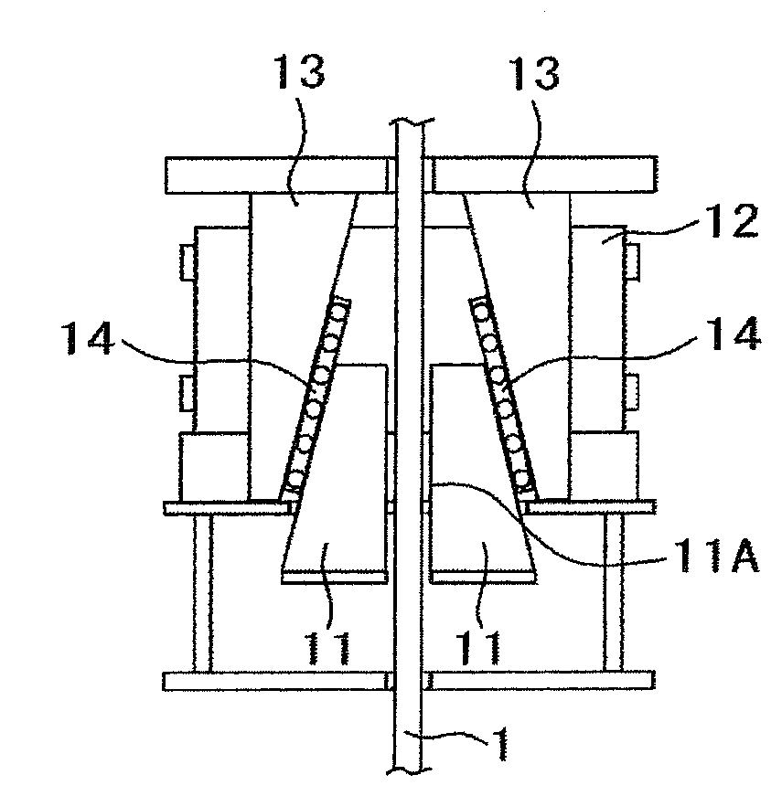 An emergency braking device used for an elevator and an elevator