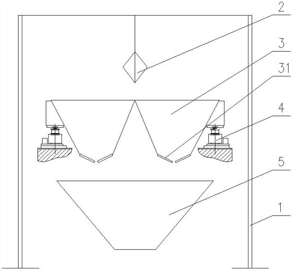 An online weighing bucket device for a ship unloader