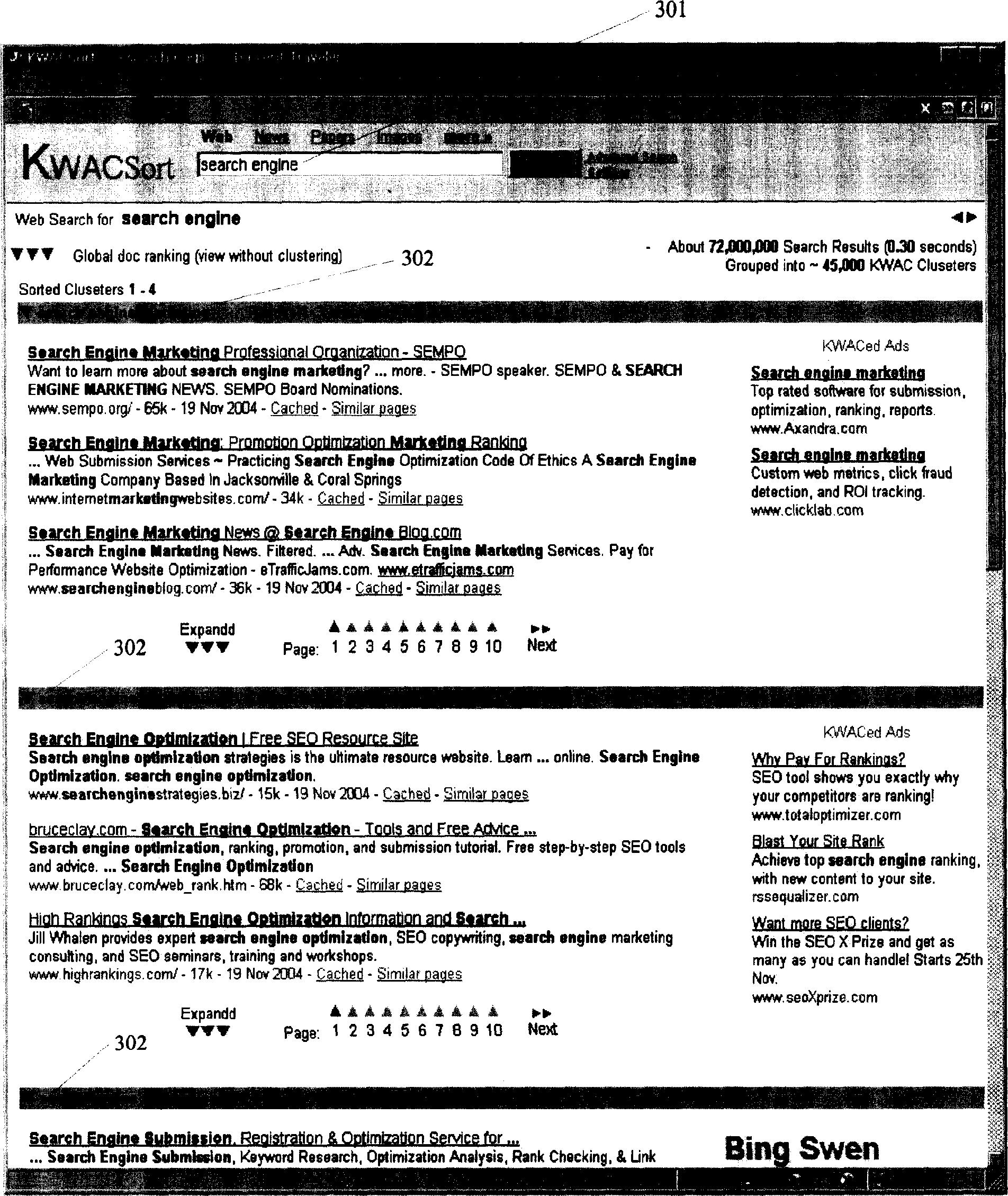 Search result clustering method