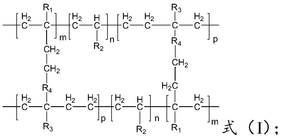 Weak cross-linked high polymer for oil-based drilling fluid leakage stoppage and preparation method thereof