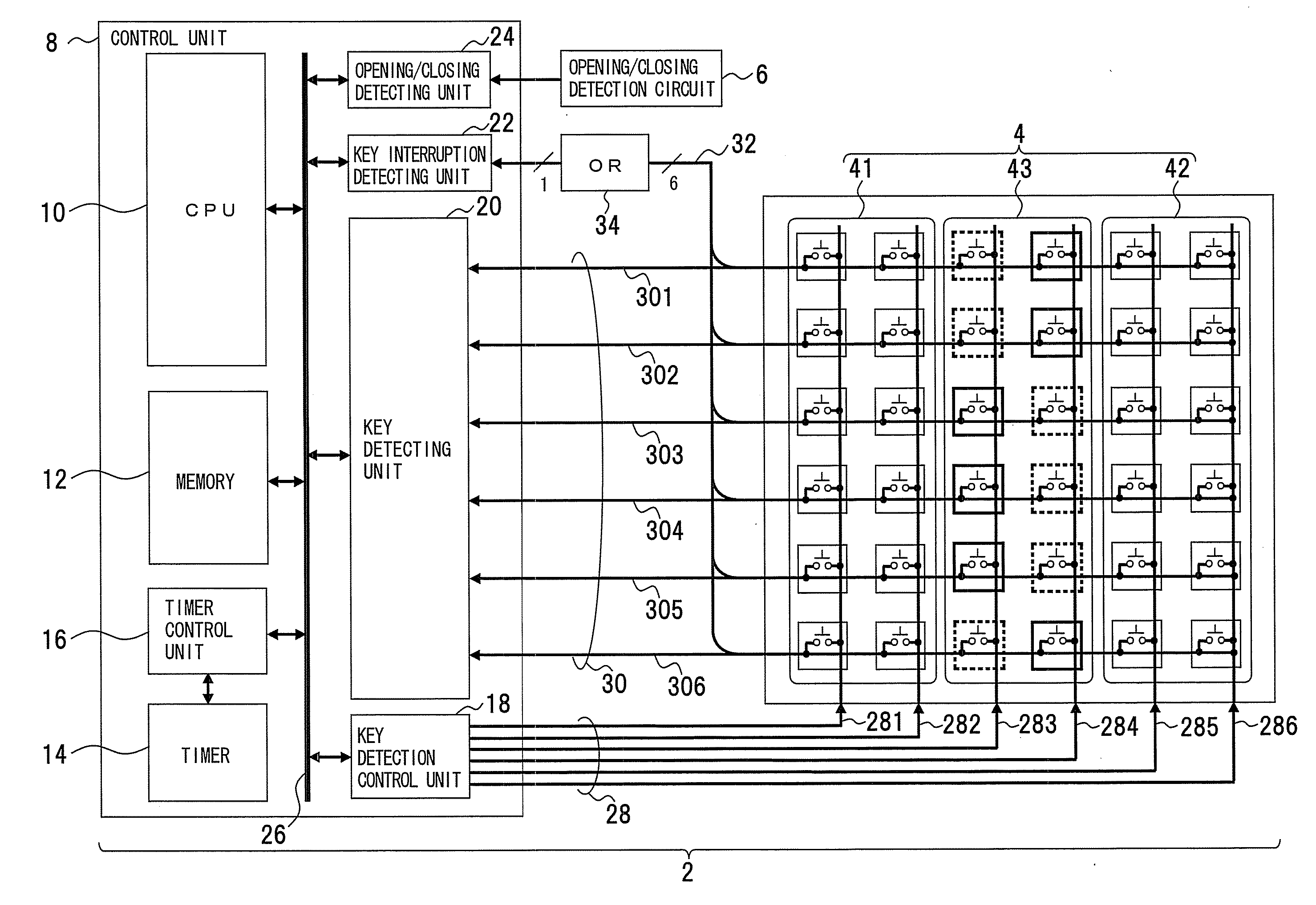 Key Control Circuit, Electronic Apparatus, Portable Device, and Key Control Method