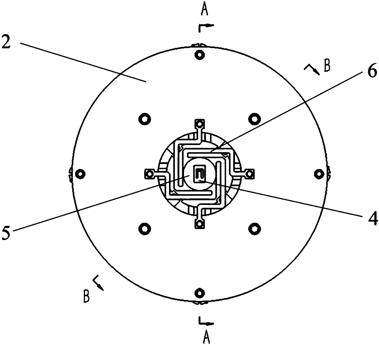 MEMS (Micro-electromechanical System) microstructure tetra-axial base exciting device driven by stack piezoelectric ceramic