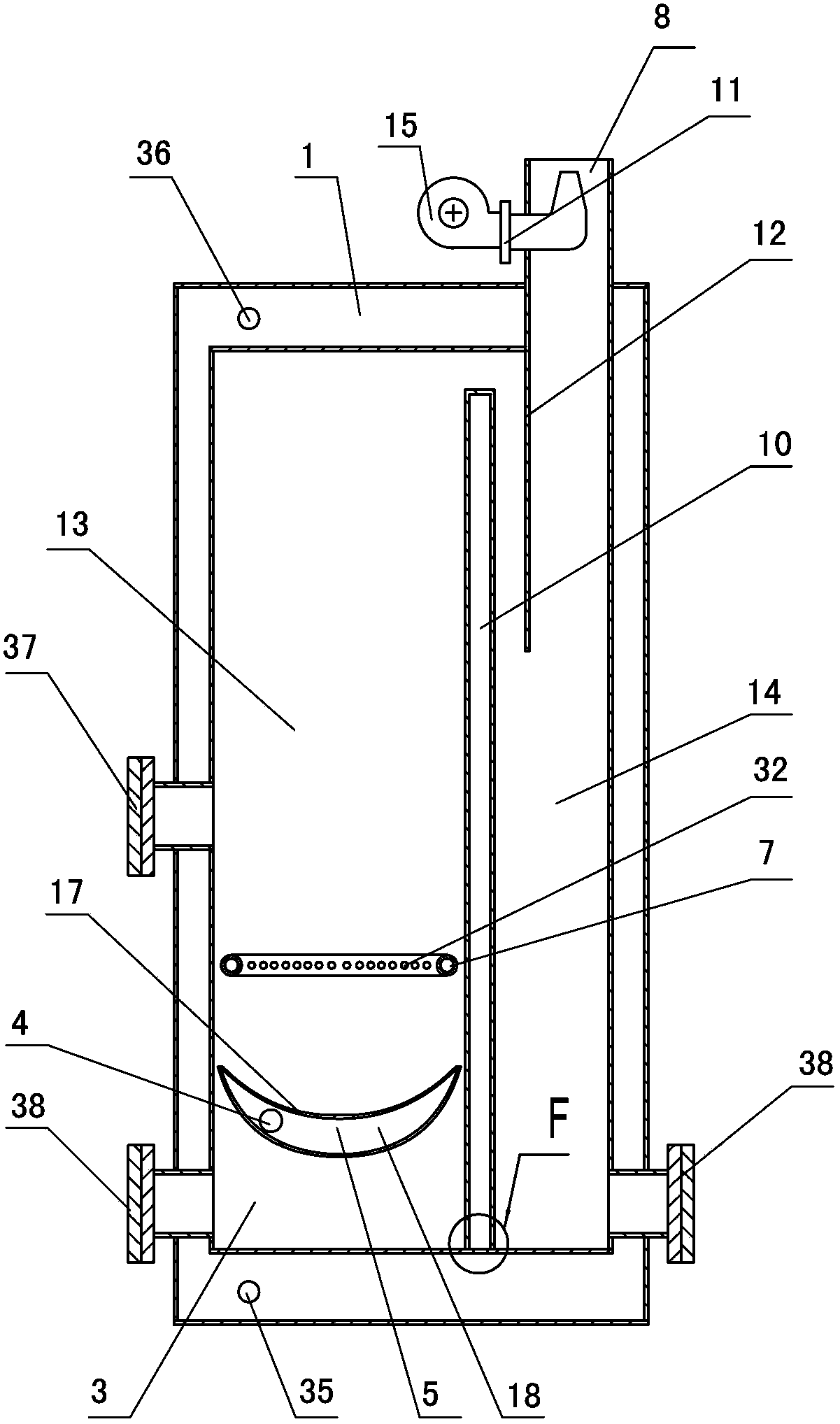 Small-sized biomass chopped-material direct-fired water boiler