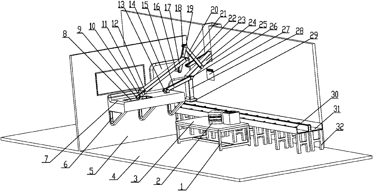 Mark printing mechanism based on linkage mechanism