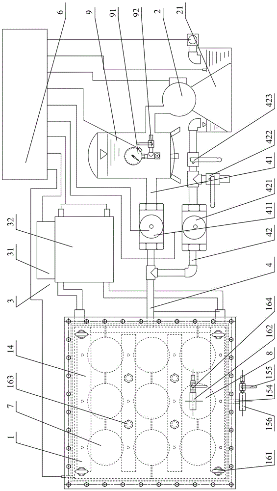 Pavement material hydrodynamic pressure scouring test machine