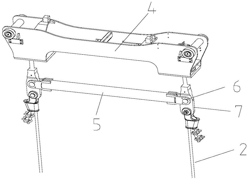 Steel wire rope rotation preventing device applied to container crane