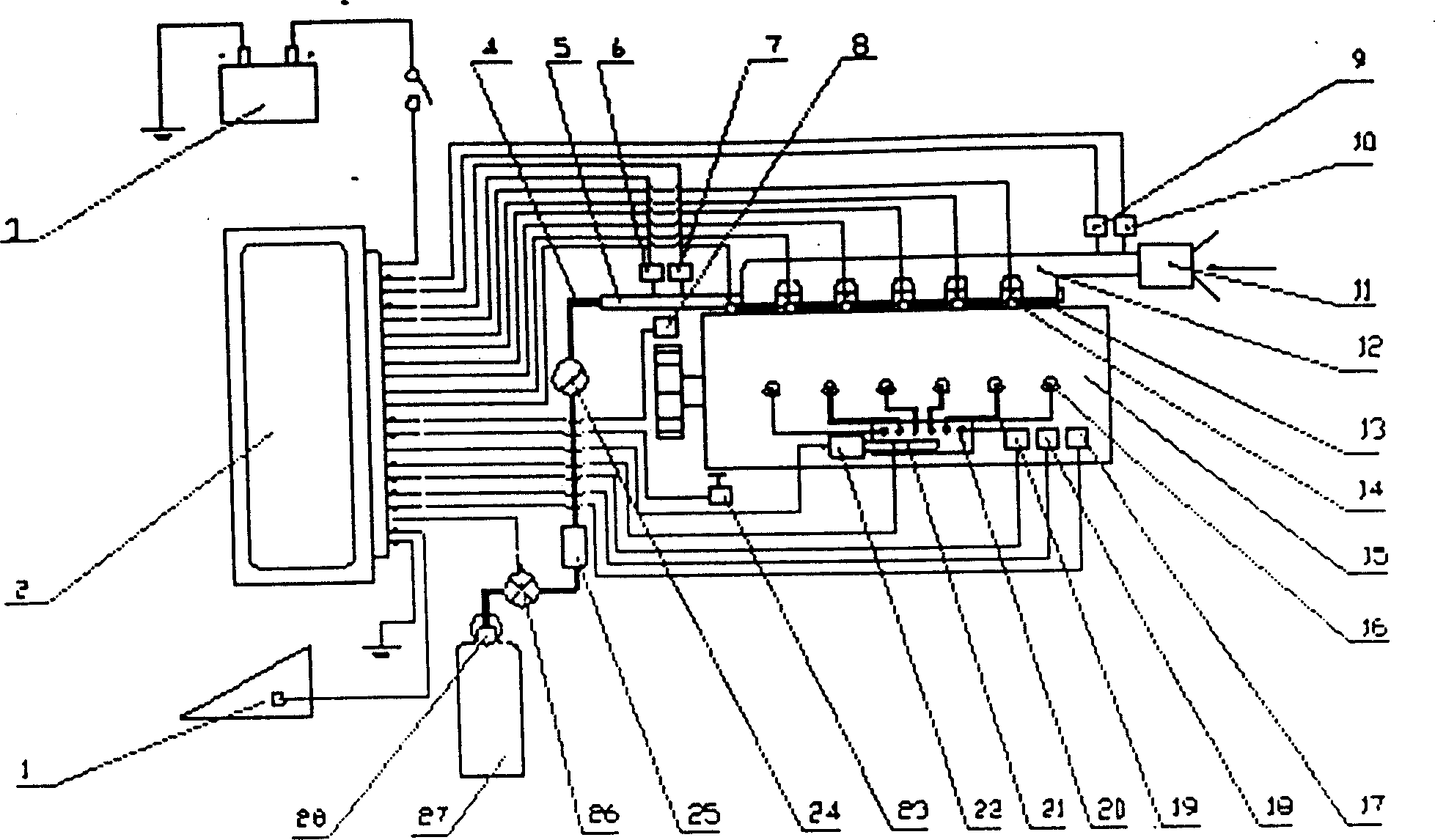 Sequential ejection, rare combustion, fully electronic controlled diesel/natural gas dual-fuel engine