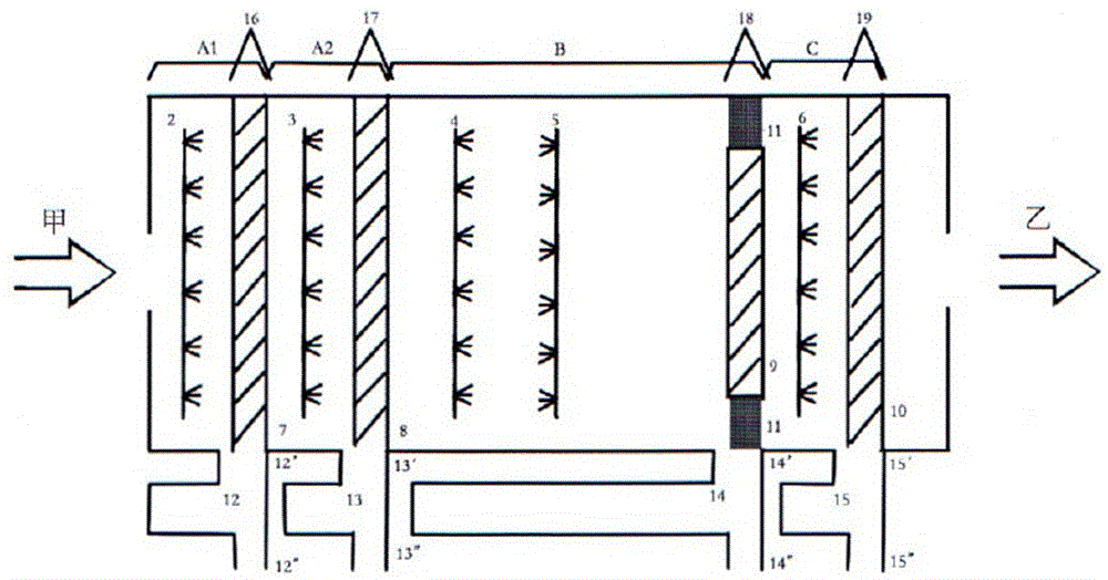 Horizontal multi-stage aerosol scrubber