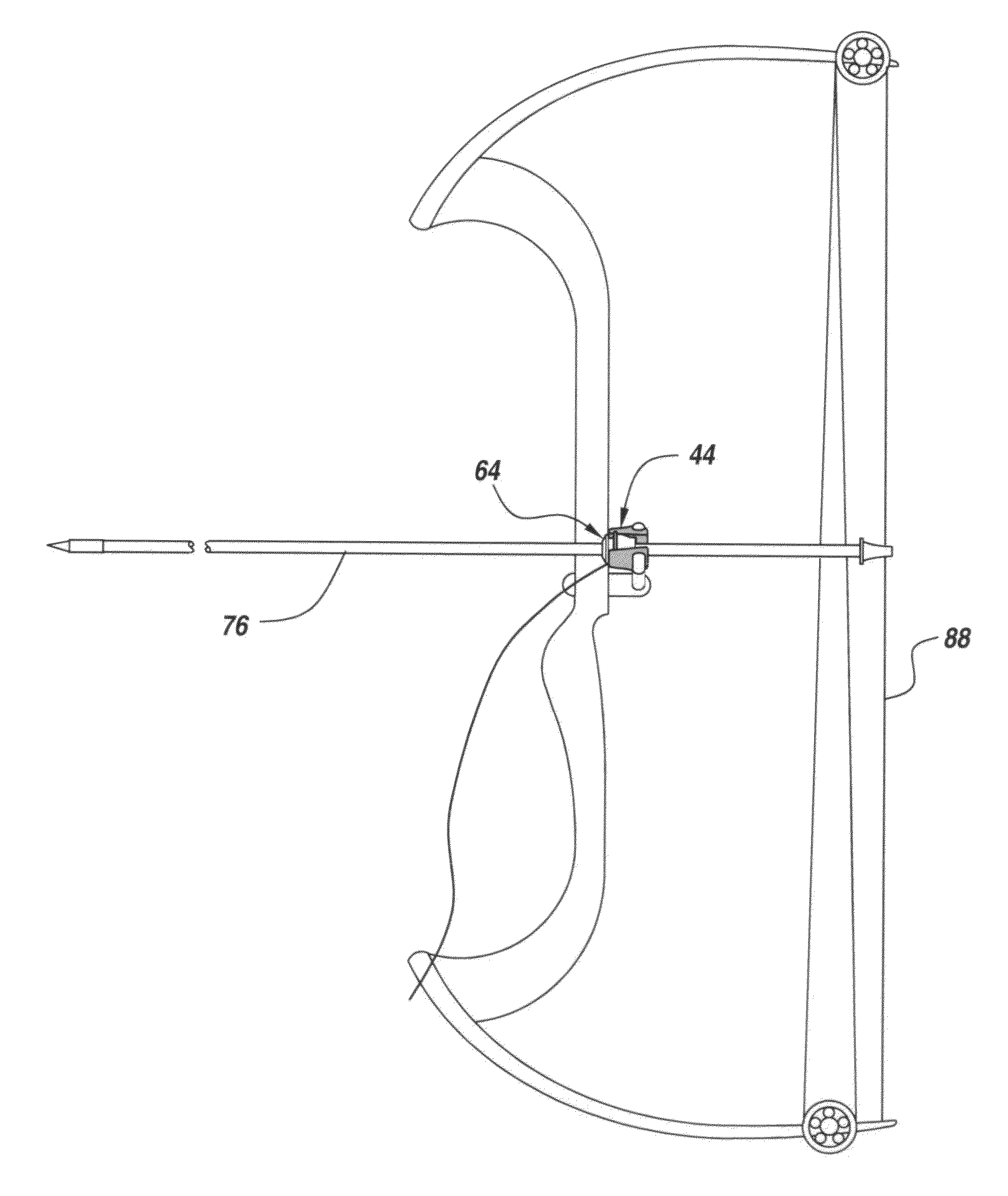 Mating arrow mounted slide and arrow rest cradle assembly for bowfishing and bowhunting