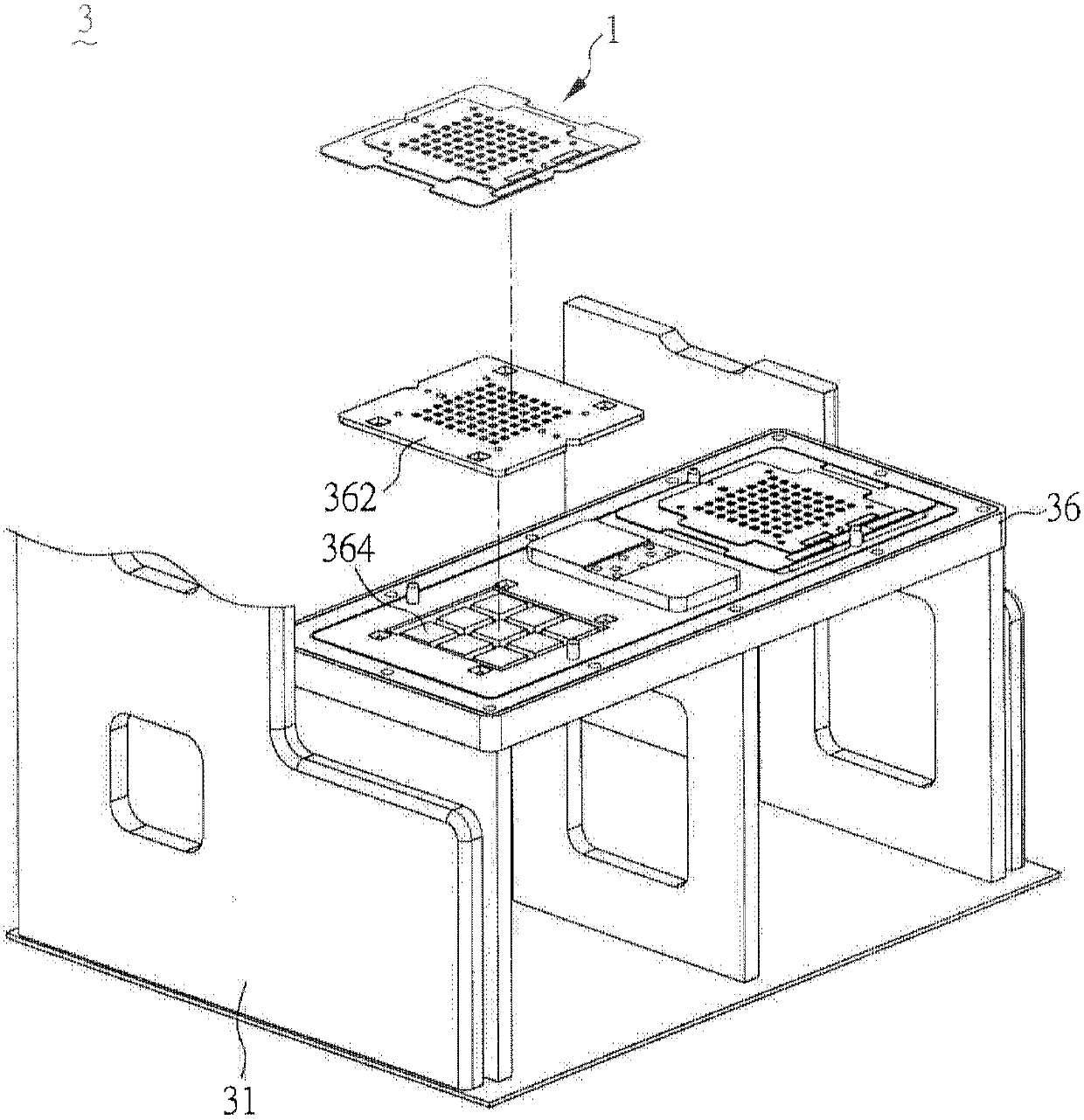 Semiconductor component test carrier, test apparatus thereof and equipment