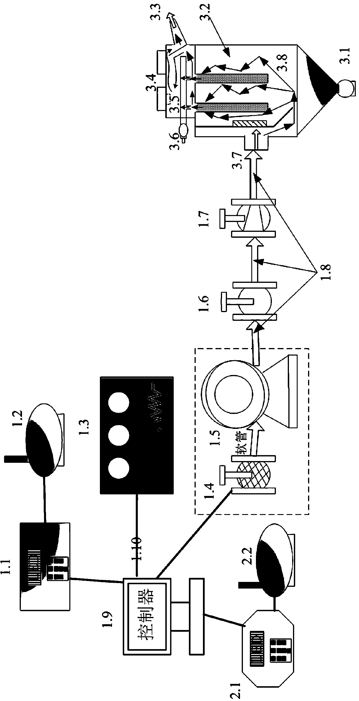 Liquid nitrogen inner-spraying type digital control milling and drilling machine gas adjusting system