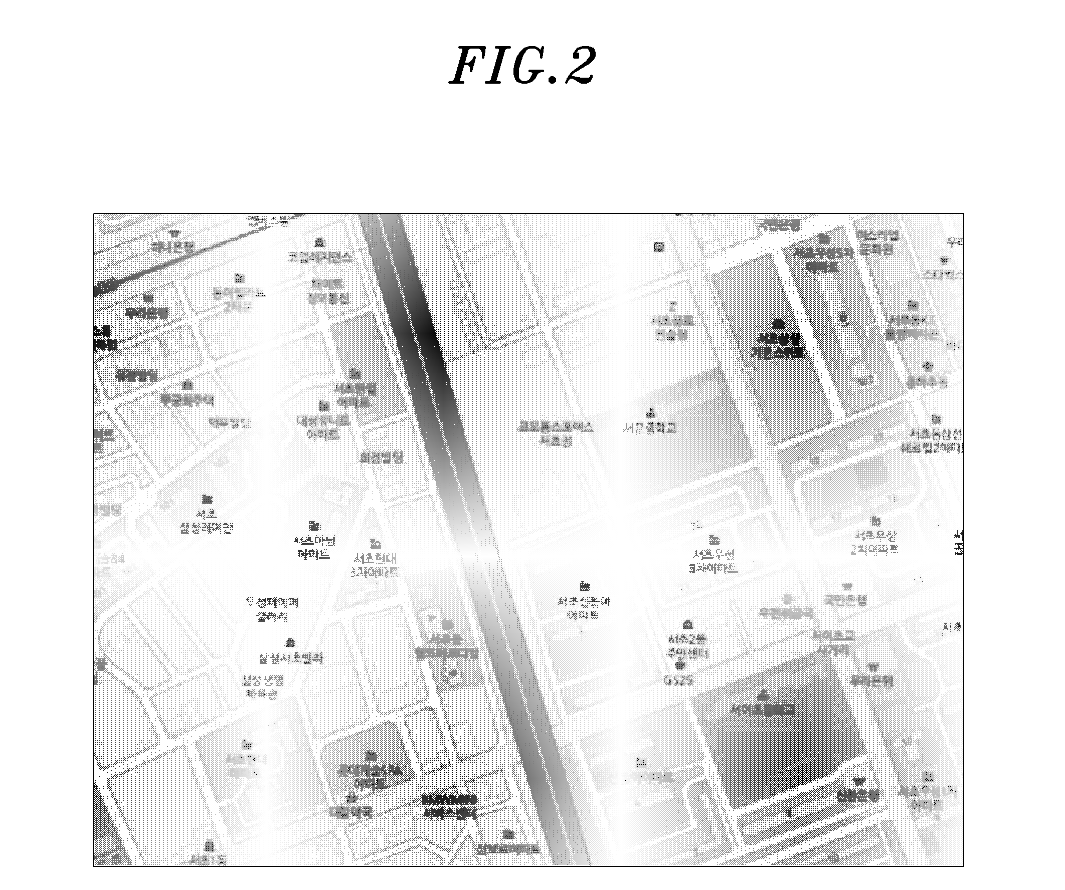 Navigation system and method for displaying map on navigation system