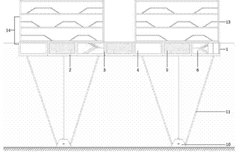 Floating building structure and construction method