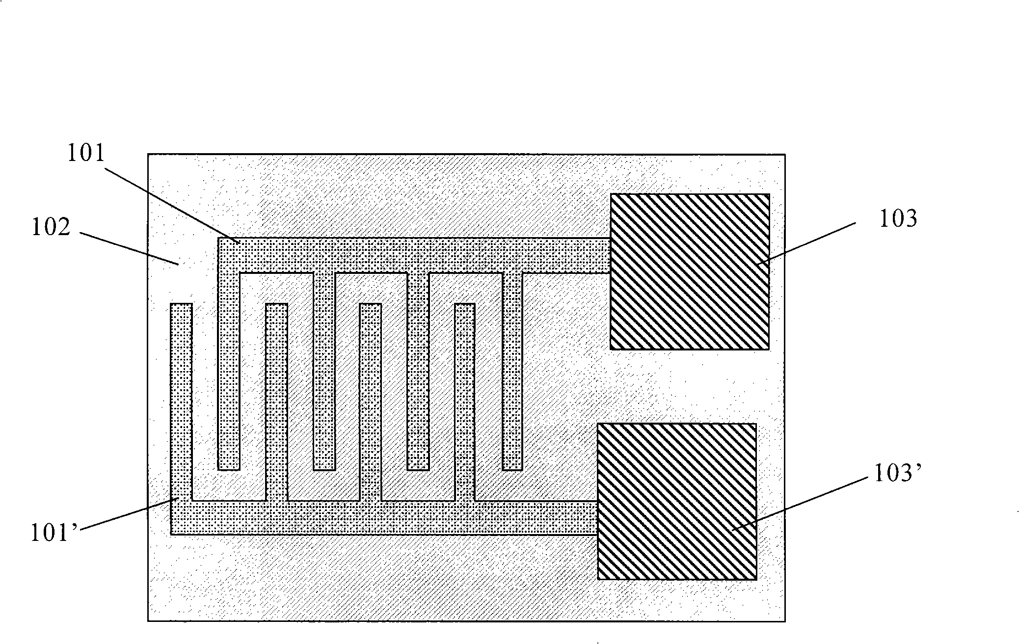 Structure for testing reliability analysis of integrated circuit inner layer dielectric