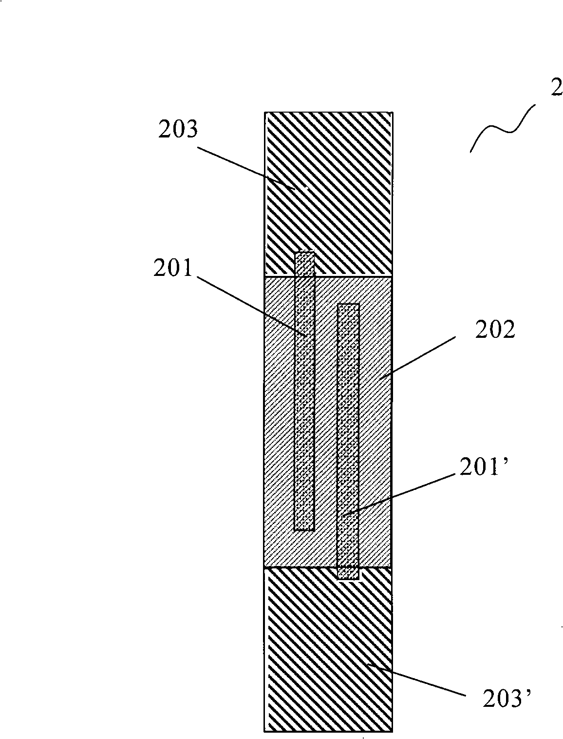 Structure for testing reliability analysis of integrated circuit inner layer dielectric