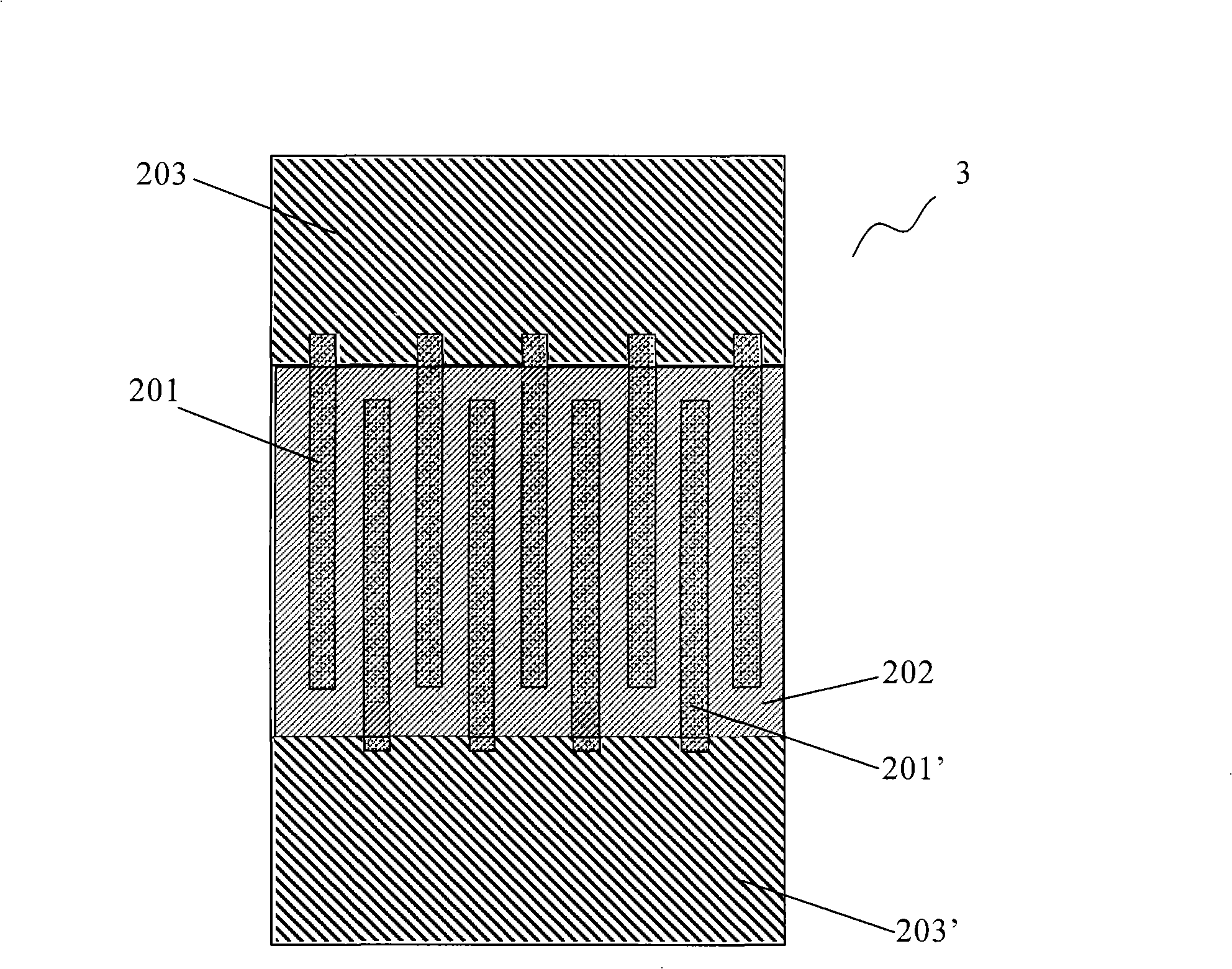 Structure for testing reliability analysis of integrated circuit inner layer dielectric