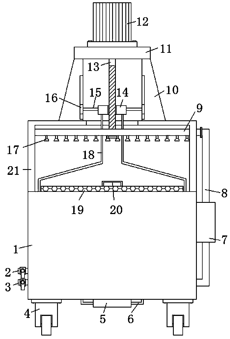 Agricultural fruit and vegetable cleaning device