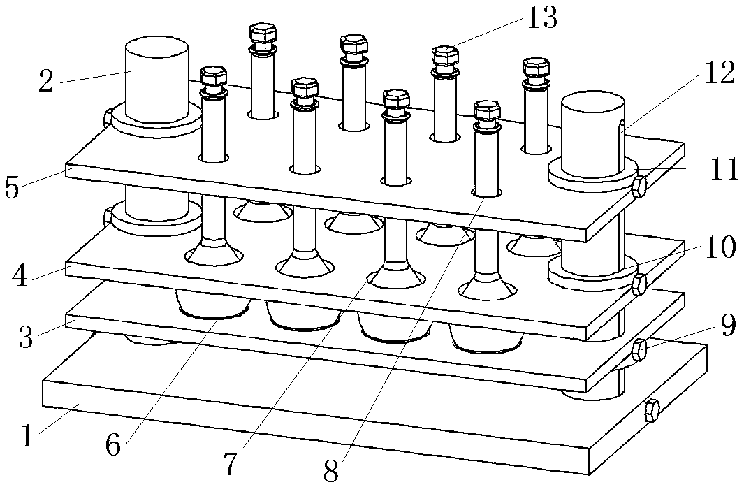 Volumetric flask fixing device