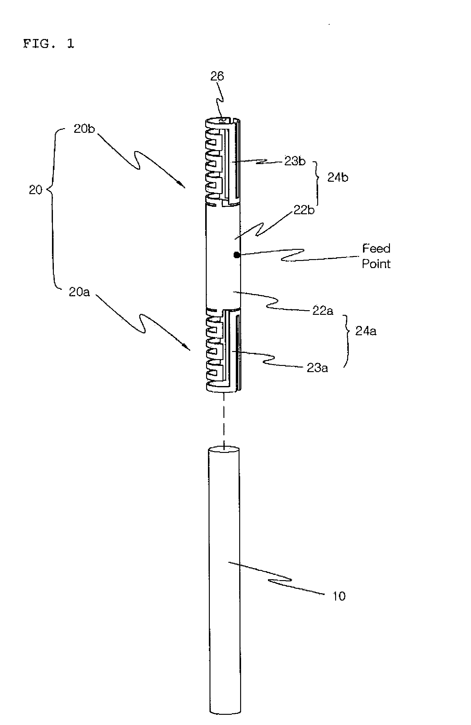 Embedded chip antenna having complementary radiator structure