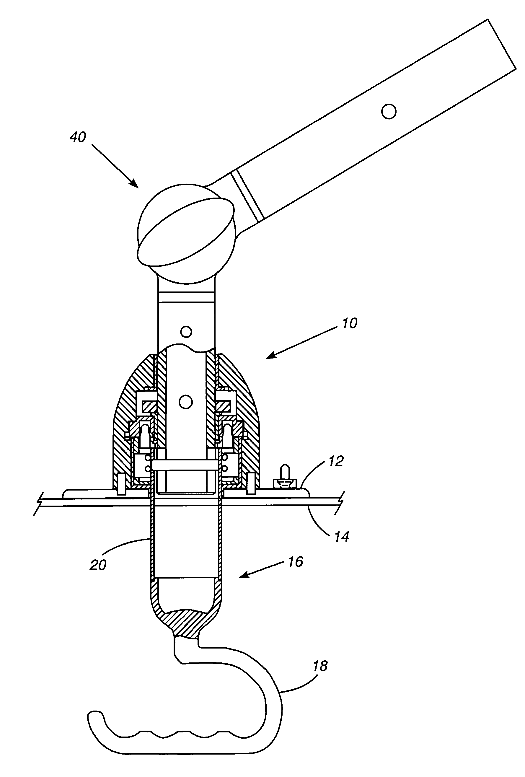 Adjustable outrigger holder for the top of a boat