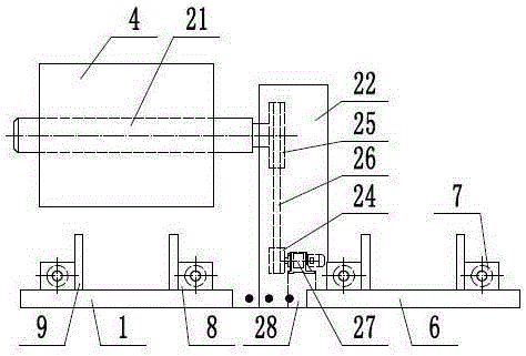 Aluminum roll transmission roll-up device,