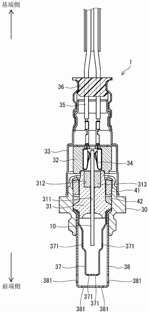 Production method for gas sensor element