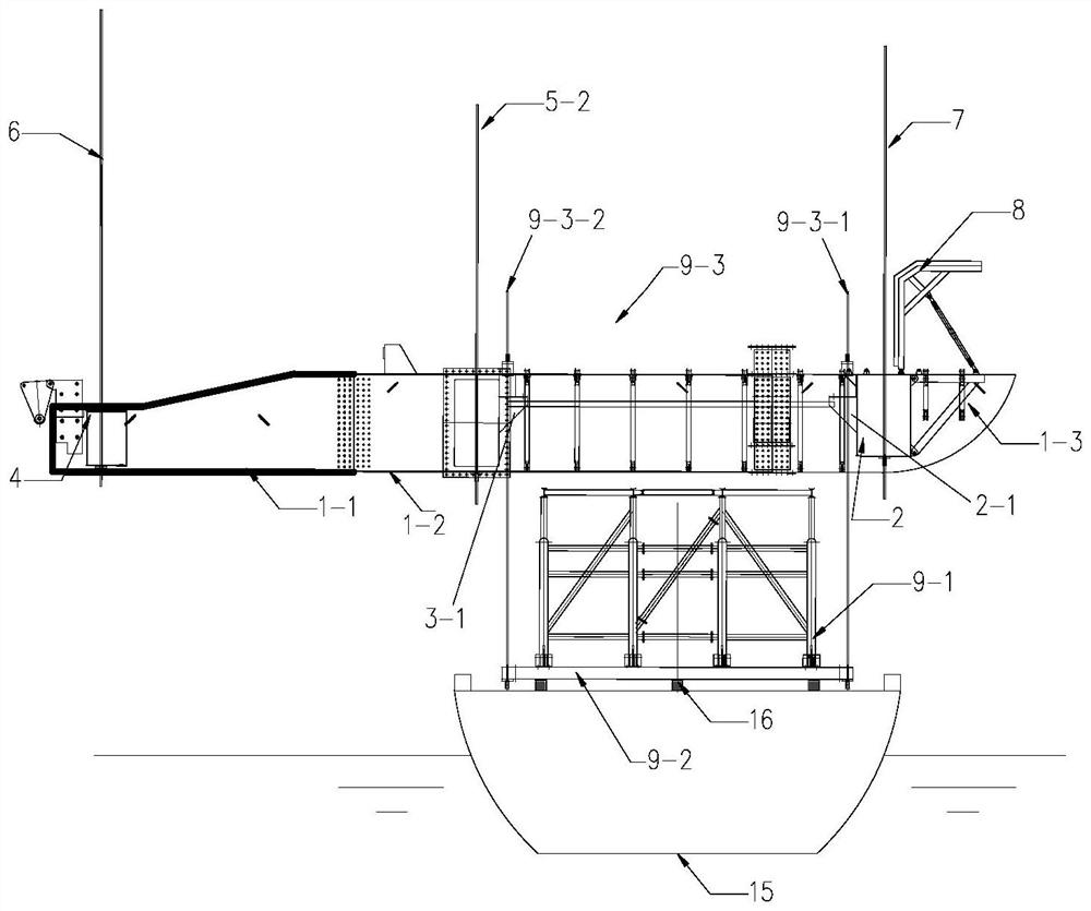 Sectional dismantling method for cable-stayed hanging basket