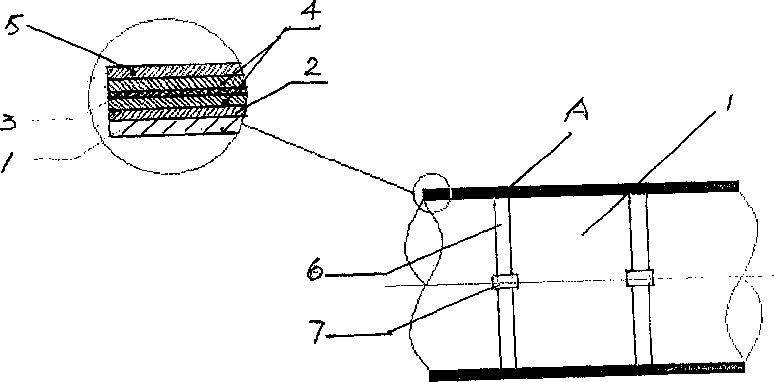 Gas pipe-line composite reinforcement construction and construction method thereof