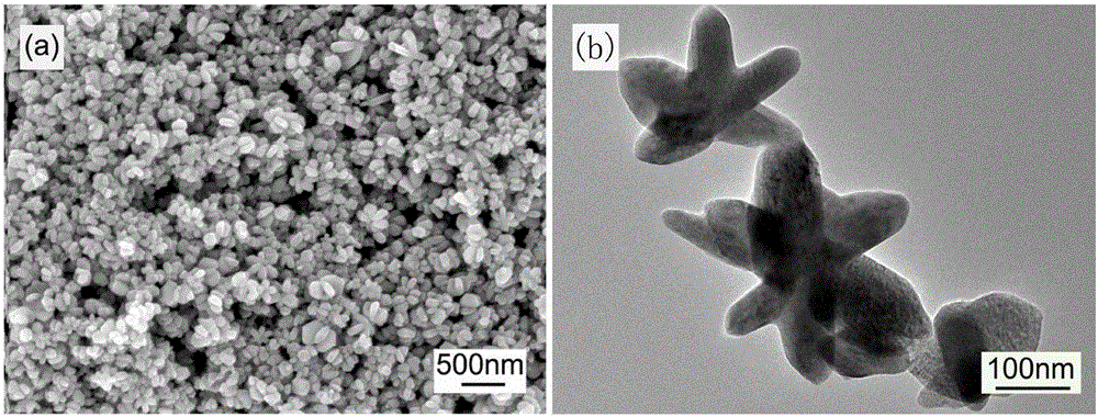 d-phase vanadium dioxide nano-star powder and preparation method thereof