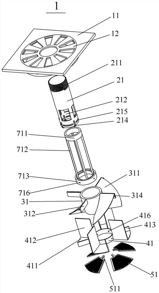 Assembly type anti-backflow floor drain and assembling method