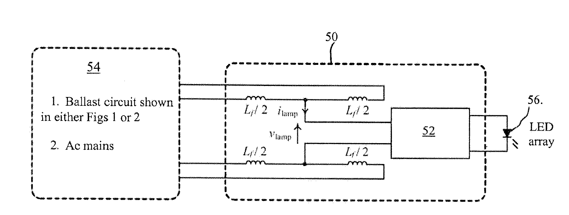 Driver circuit for powering a DC lamp in a non-DC lamp fitting