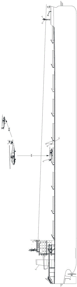 Emergency lighting landing assisting method for ship helicopter