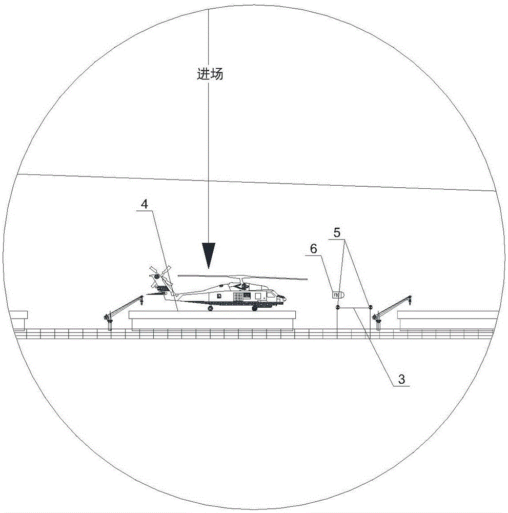 Emergency lighting landing assisting method for ship helicopter