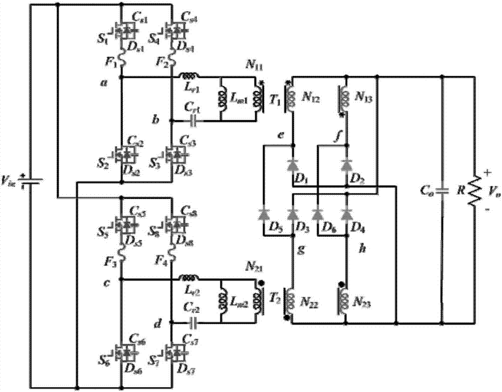 Full-bridge LLC resonant converter with double fault tolerant capability