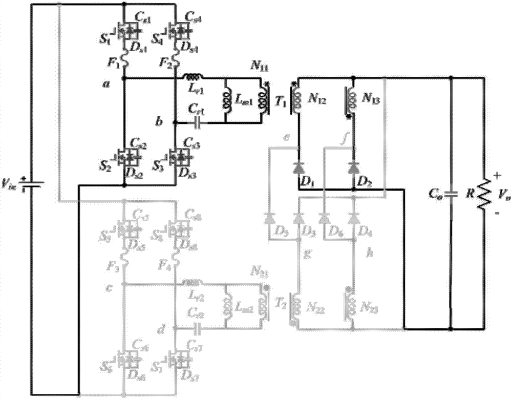 Full-bridge LLC resonant converter with double fault tolerant capability