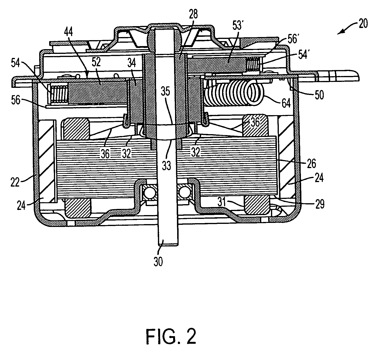 Two speed electric motor with link wound dual-commutator and dual-armature winding