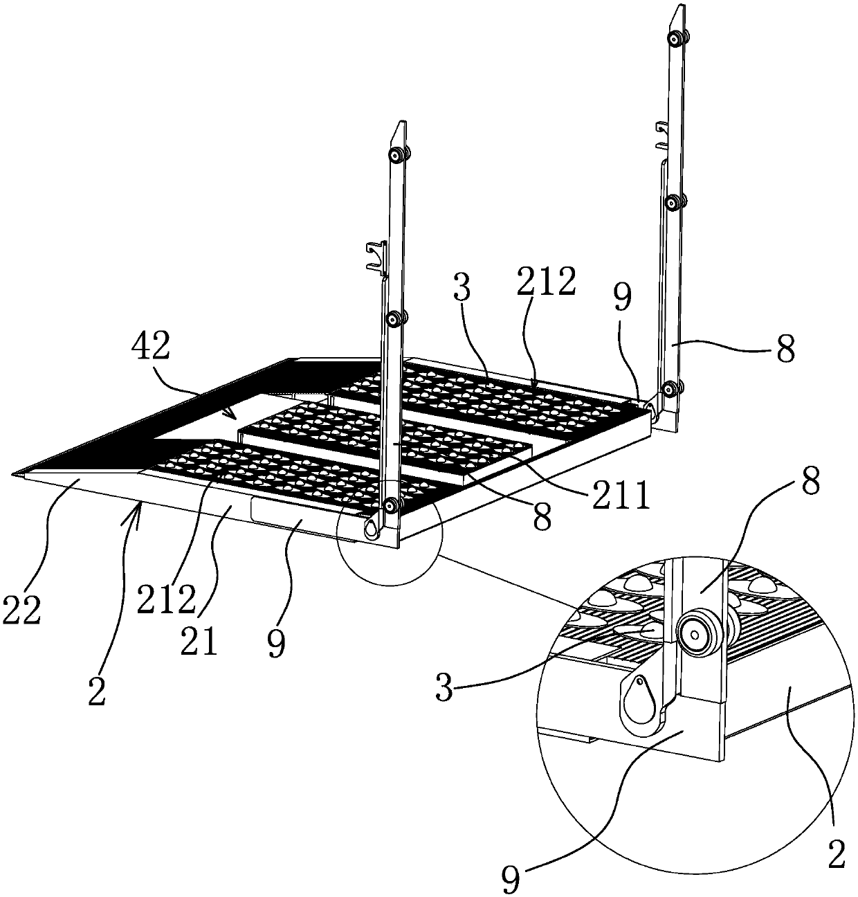 Loading and unloading device for truck