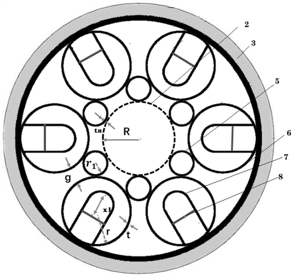 Double-layer weak-coupling few-mode hollow anti-resonance optical fiber