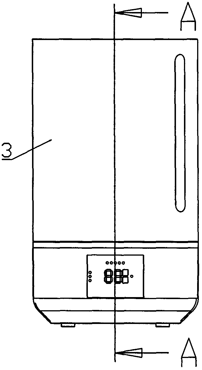 Anti-radiation humidifier with water being added from upper portion