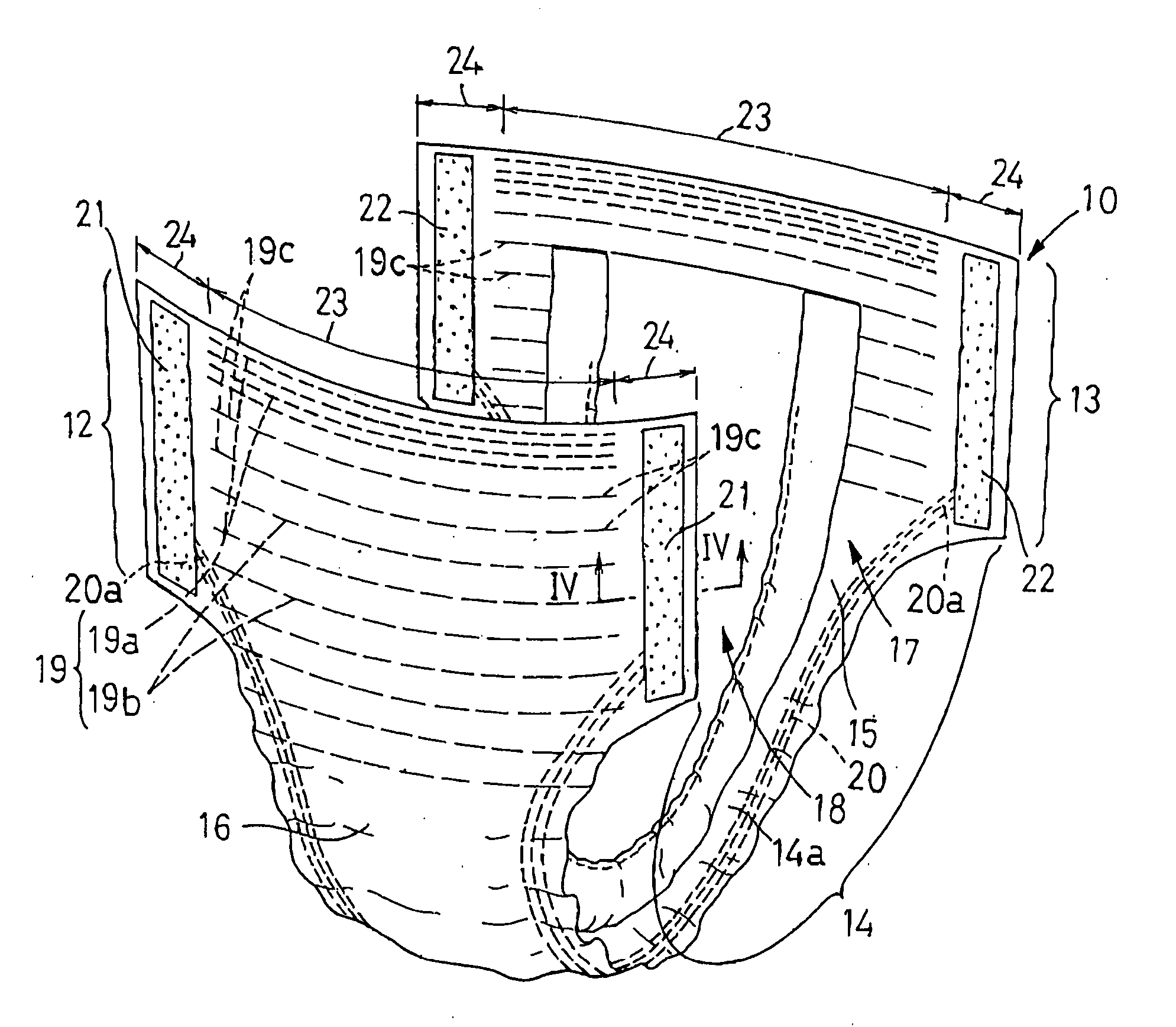 Disposable absorbent article and process for making the same