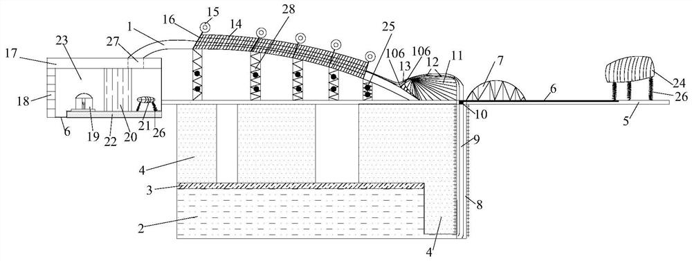 A prefabricated bridge suitable for efficient flame extinguishing of small forest fires and its application method