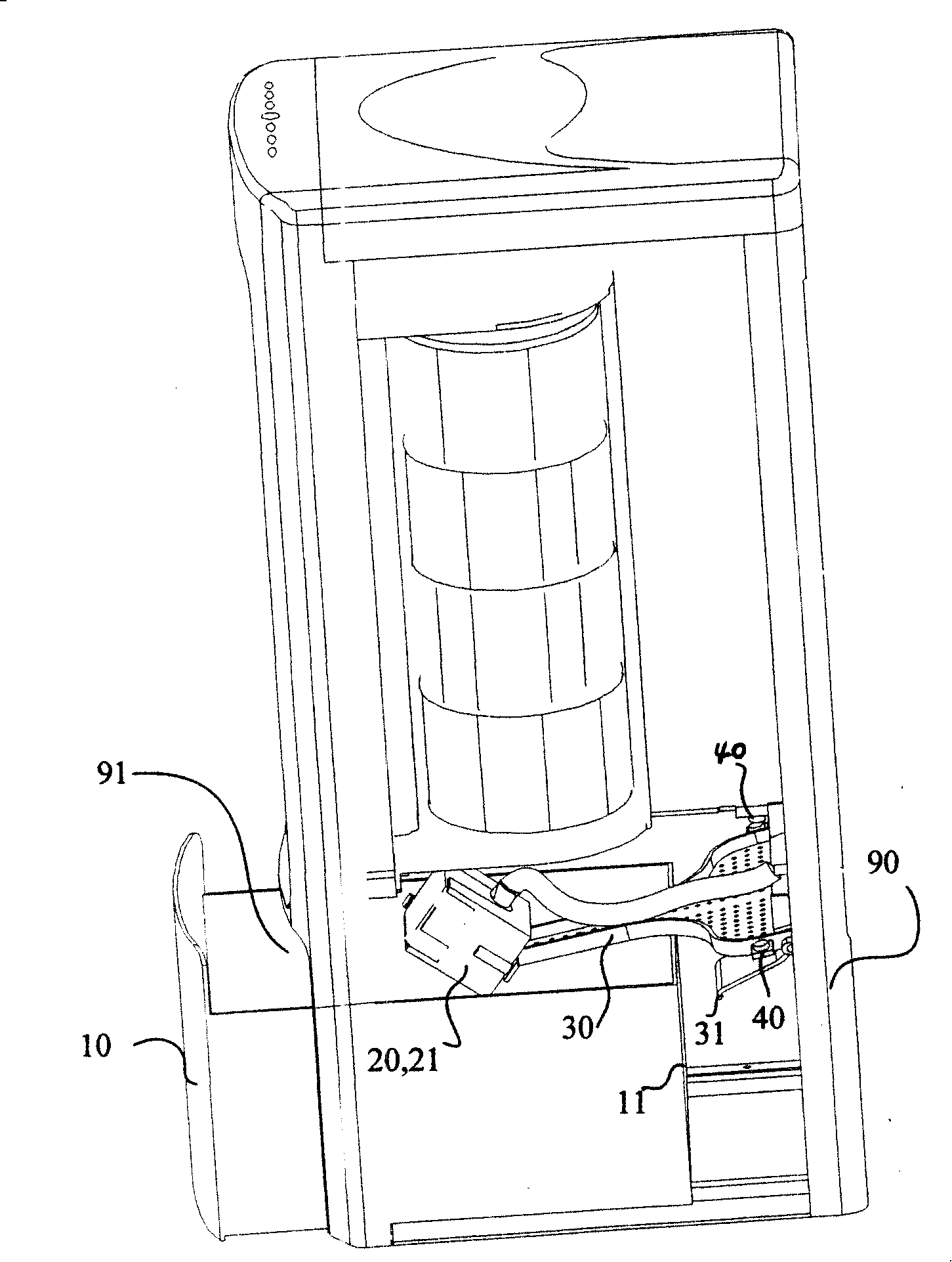 Movable tank structure for air regulating device