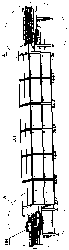 Three-phase equilibrium efficient and uniform-temperature hot-blast air tunnel furnace drying device