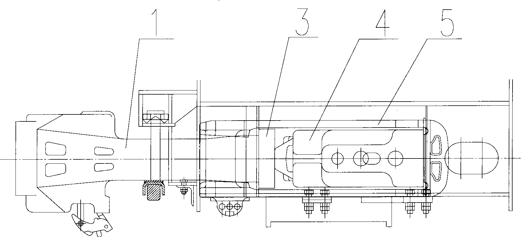 Coupler, slave plate and coupler buffering mechanism